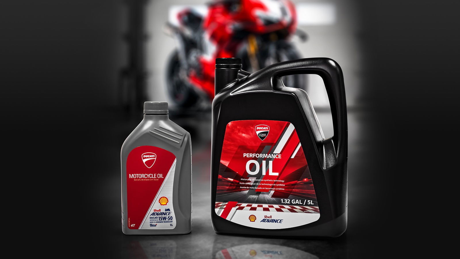 Shell Advance Ducati engine oil and Ducati Corse Performance Oil powered by Shell Advance
